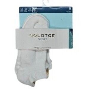 Gold Toe Sport Womens 3 Pair Fit Tec Cushion No Show Socks White Shoe Size 6-9